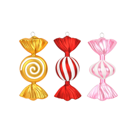 Electroplated painted Christmas candy ornaments