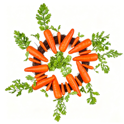 Easter wreath decorated with highly realistic radish vine rings